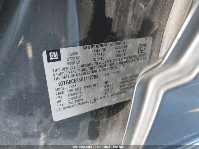 1GTG6CE33G1112703 GMC CANYON SLE