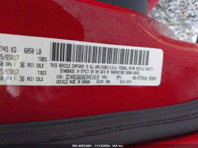 2C4RDGBG8ER451818 Dodge Grand Caravan Se 30th Anniversary