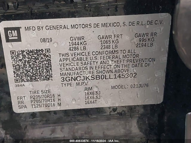Chevrolet Trax Fwd Ls 2020 3GNCJKSB0LL145302 Image 9