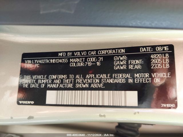 LYV402TK1HB134055 Volvo S60 Inscription T5