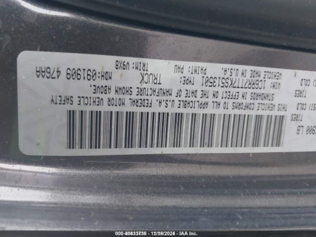 1C6RR7TT7KS513501 RAM 1500 Classic Slt  4x4 6'4 Box