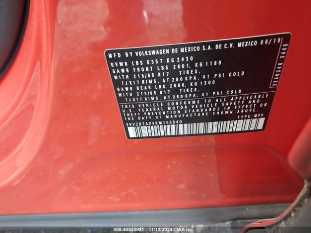 3VV2B7AX9KM165540 Volkswagen Tiguan 2.0t Se/2.0t Sel/2.0t Sel R-line/2.0t Sel R-line Black