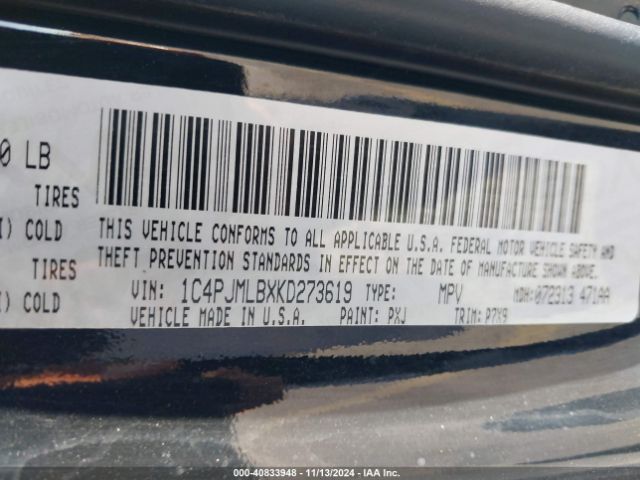1C4PJMLBXKD273619 Jeep Cherokee Latitude Plus 4x4
