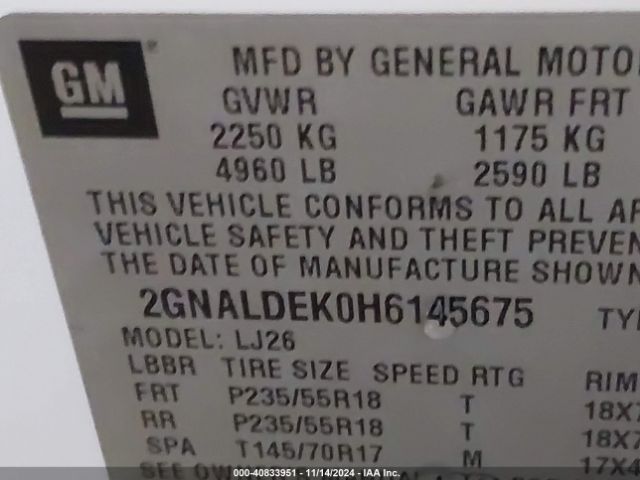 2GNALDEK0H6145675 Chevrolet Equinox Premier