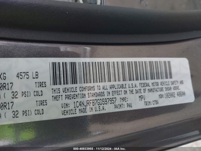 1C4NJRFB7GD597957 Jeep Patriot Latitude