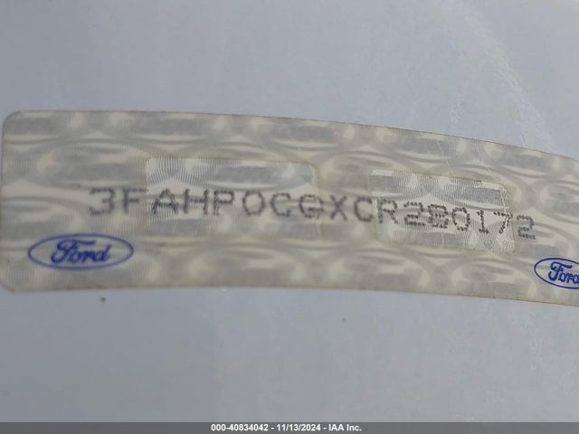 2012 Ford Fusion Sel მანქანა იყიდება აუქციონზე, vin: 3FAHP0CGXCR280172, აუქციონის ნომერი: 40834042