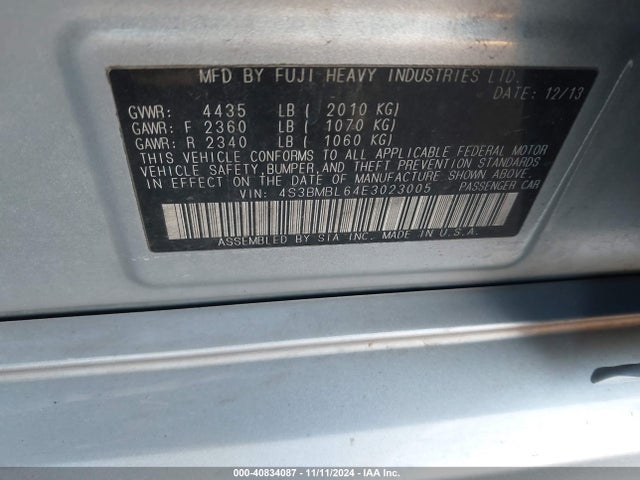 4S3BMBL64E3023005 Subaru Legacy 2.5i Limited
