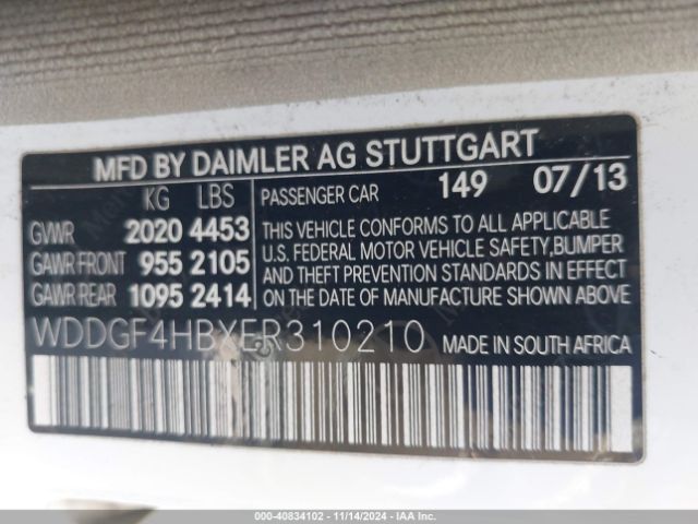 WDDGF4HBXER310210 Mercedes-Benz C 250 Luxury/sport