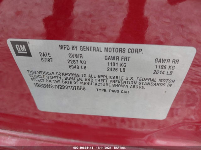 2008 CADILLAC STS 1G6DW67V280107666 Photo 8