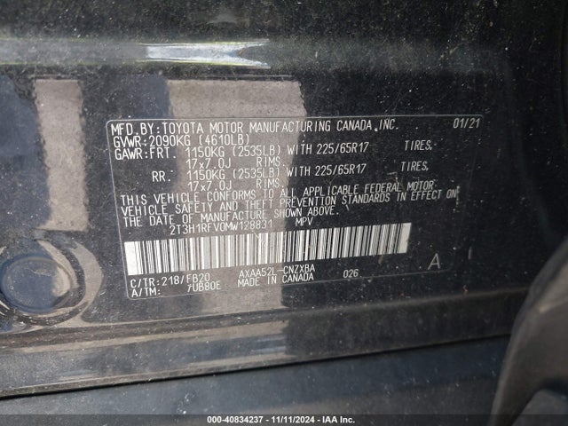 Toyota RAV4 LE 2021 2T3H1RFV0MW128831 Image 9