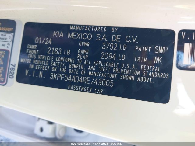 3KPF54AD4RE749005 KIA Forte Gt-line