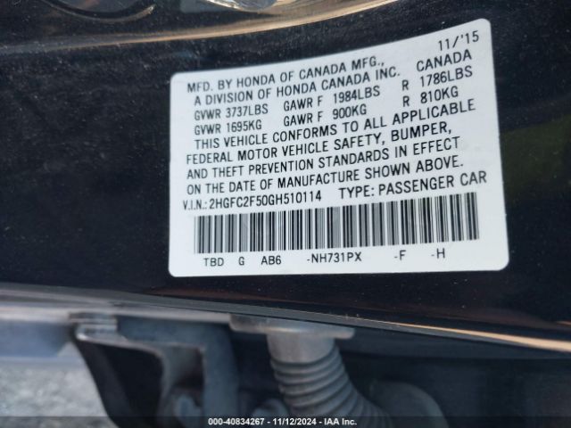 2HGFC2F50GH510114 Honda Civic Lx