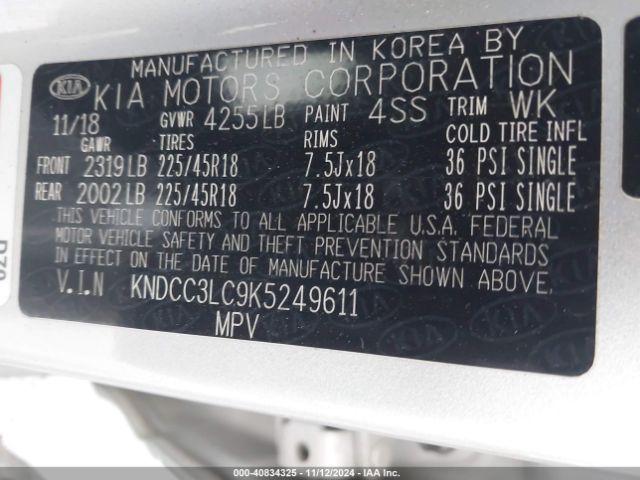 2019 KIA NIRO KNDCC3LC9K5249611 Photo 8