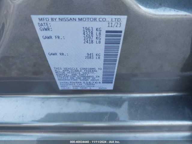 1N4BL4DV8RN356764 Nissan Altima Sv Fwd