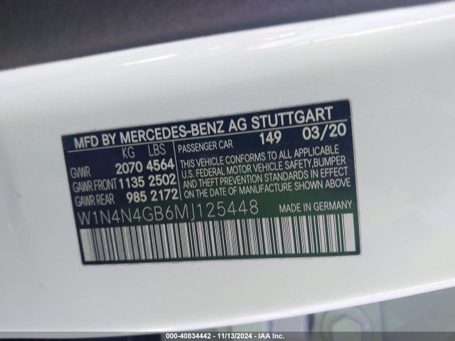 W1N4N4GB6MJ125448 Mercedes-Benz GLA 250