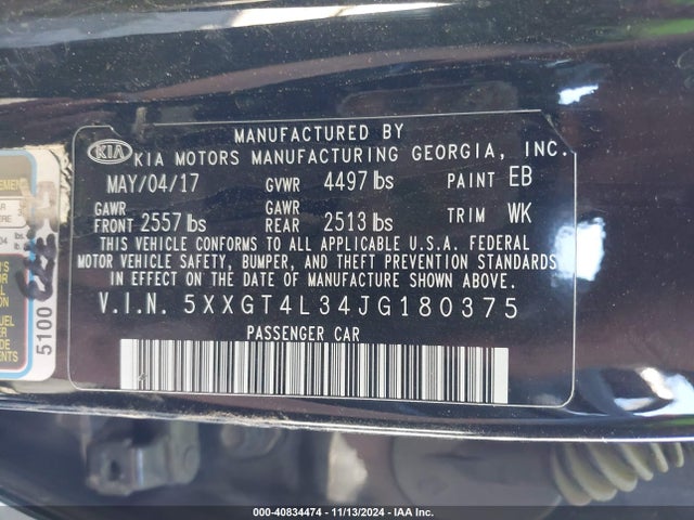 KIA Optima Lx 2018 5XXGT4L34JG180375 Image 9