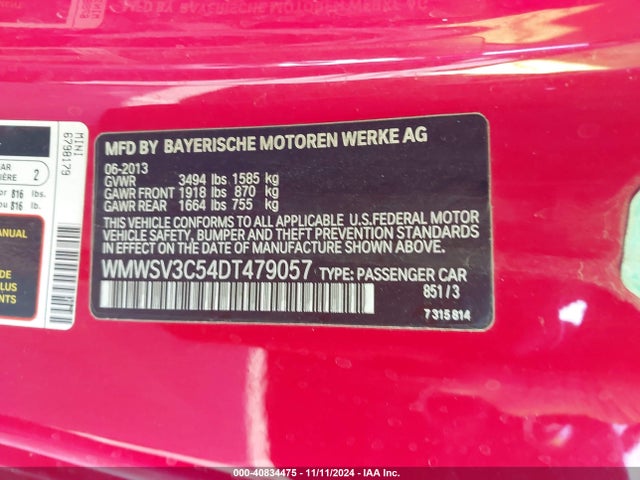 2013 MINI HARDTOP WMWSV3C54DT479057 Photo 8