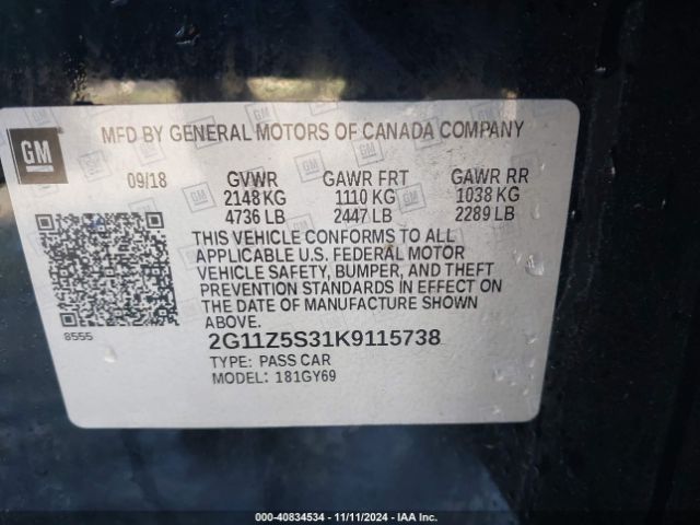 2G11Z5S31K9115738 Chevrolet IMPALA LT
