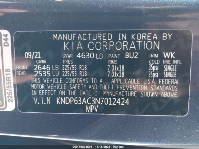 KIA Sportage Nightfall Edition 2022 KNDP63AC3N7012424 Image 9