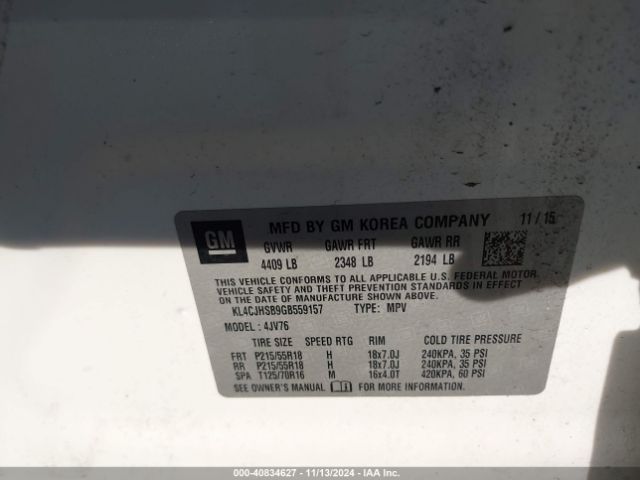 KL4CJHSB9GB559157 Buick Encore Premium