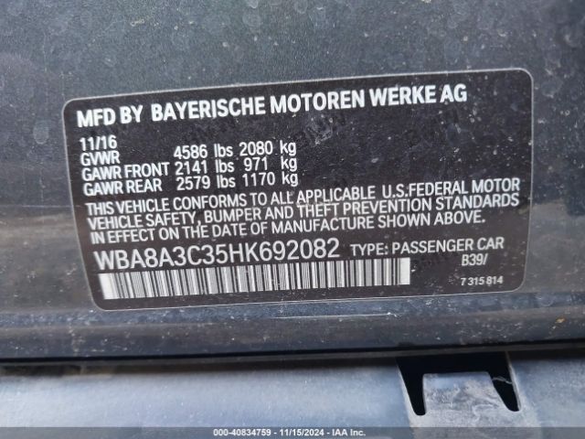 WBA8A3C35HK692082 BMW 320i Xdrive