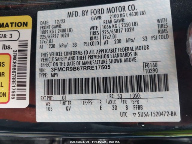 3FMCR9B67RRE17505 Ford Bronco Sport Big Bend