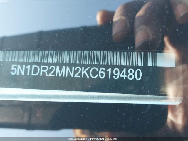 5N1DR2MN2KC619480 Nissan Pathfinder Sv