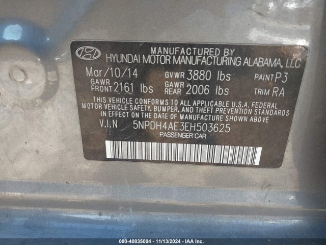 Hyundai ELANTRA SE 2014 5NPDH4AE3EH503625 Image 9