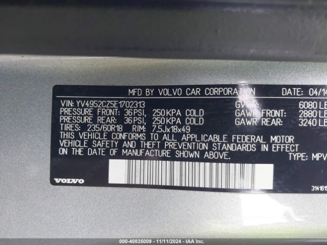 YV4952CZ5E1702313 Volvo Xc90 3.2 Platinum