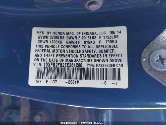 19XFB2F52EE264290 Honda Civic Lx
