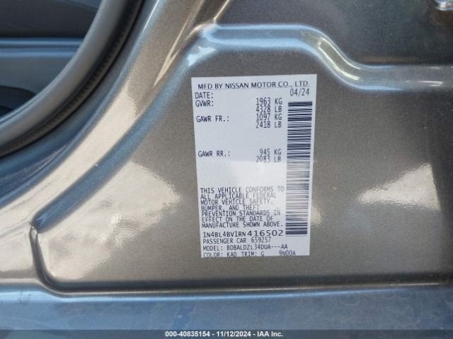1N4BL4BV1RN416502 Nissan Altima S Fwd