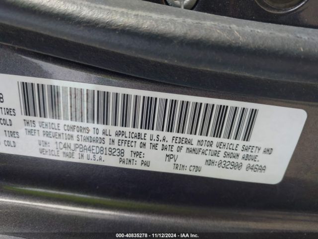 1C4NJPBA4ED819238 Jeep Patriot Altitude