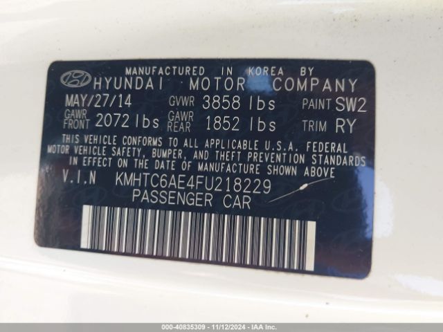 KMHTC6AE4FU218229 Hyundai Veloster Turbo