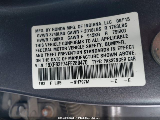 19XFB2F74FE289470 Honda CIVIC SE
