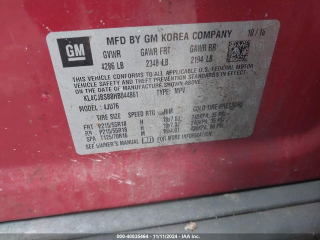 KL4CJBSB8HB044861 Buick Encore Preferred Ii