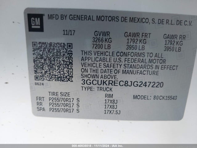 Chevrolet Silverado 1500 1lt 2018 3GCUKREC8JG247220 Image 9