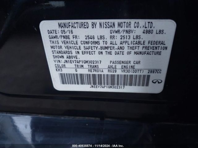 JN1EV7AP1GM302317 Infiniti Q50 3.0t Premium