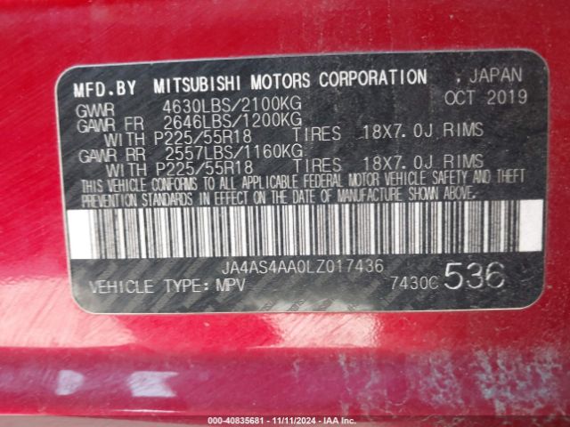 2020 MITSUBISHI ECLIPSE CROSS JA4AS4AA0LZ017436 Photo 8