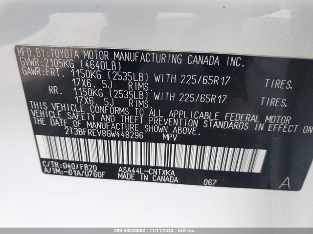 Toyota RAV4 LE 2016 2T3BFREV8GW448296 Image 9