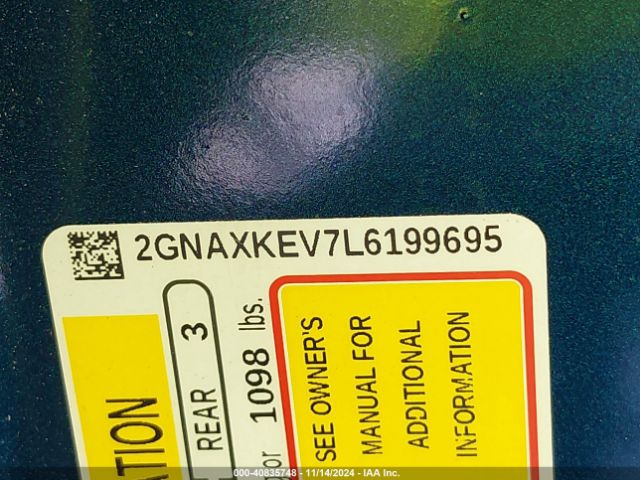 2GNAXKEV7L6199695 Chevrolet Equinox Fwd Lt 1.5l Turbo