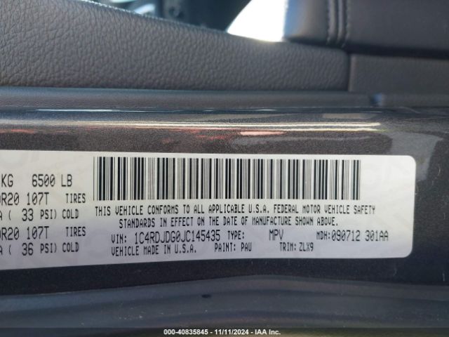 1C4RDJDG0JC145435 Dodge Durango Gt Awd