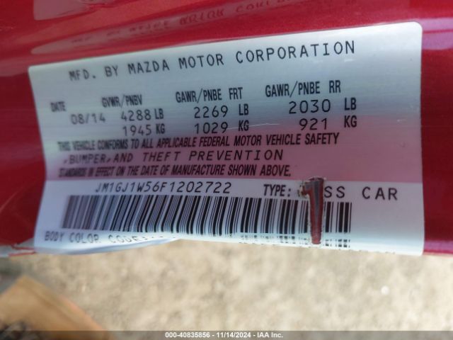 JM1GJ1W56F1202722 Mazda Mazda6 I Grand Touring