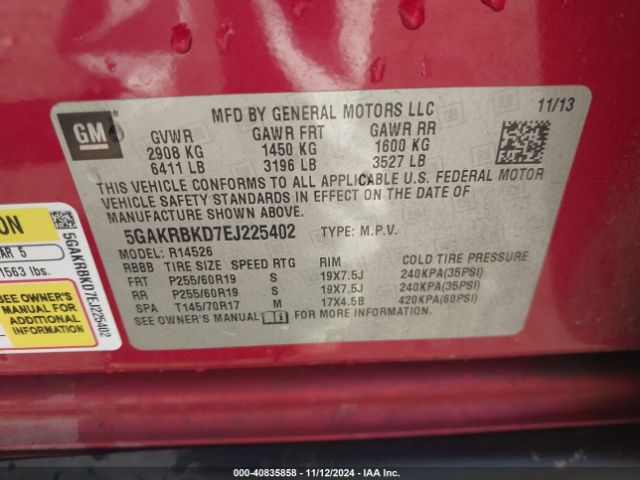 5GAKRBKD7EJ225402 Buick Enclave Leather