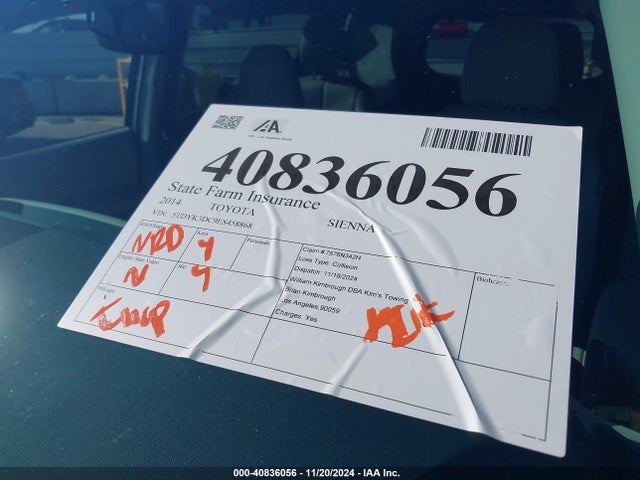 Toyota Sienna Xle/limited 2014 5TDYK3DC9ES458868 Image 17