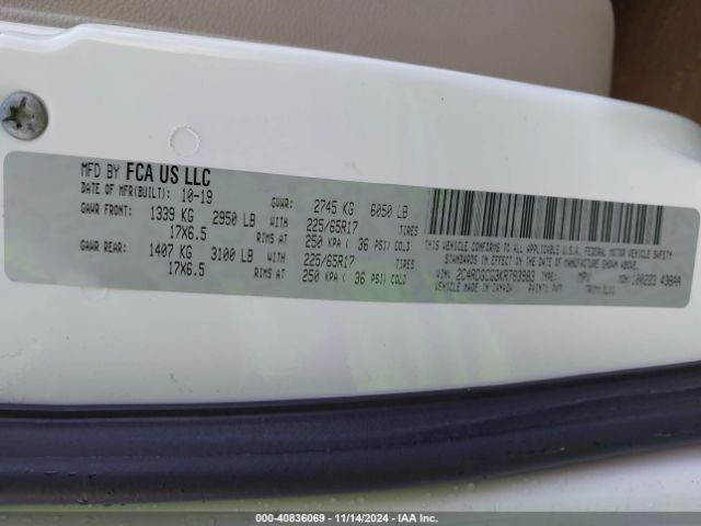 2C4RDGCG3KR783983 Dodge Grand Caravan Sxt