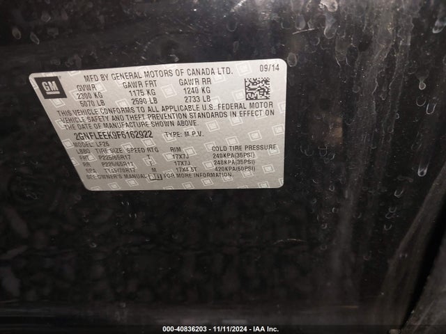 Chevrolet EQUINOX LS 2015 2GNFLEEK9F6162922 Image 9