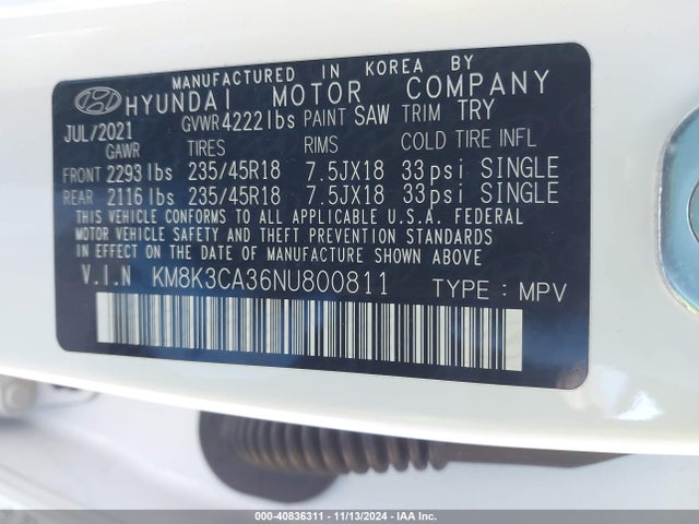 Hyundai Kona N Line 2022 KM8K3CA36NU800811 Image 9
