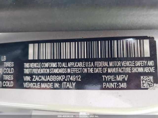 ZACNJABB9KPJ74912 Jeep Renegade Latitude Fwd