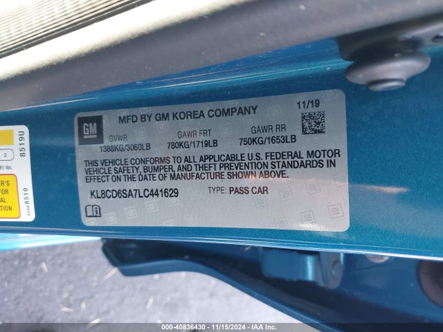 Chevrolet Spark Fwd 1lt Automatic 2020 KL8CD6SA7LC441629 Image 9