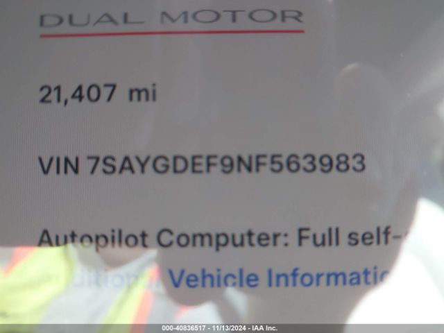 7SAYGDEF9NF563983 Tesla Model Y Performance Dual Motor All-wheel Drive